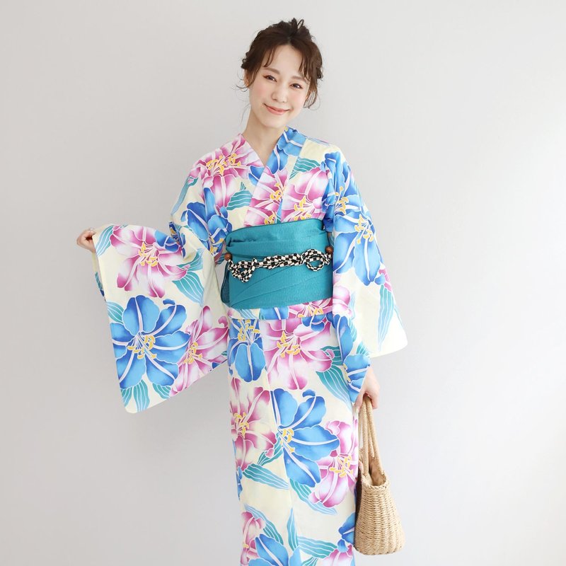 日本 和服 女性 浴衣 腰封 2件組 F Size x33-01 yukata - 其他 - 棉．麻 透明