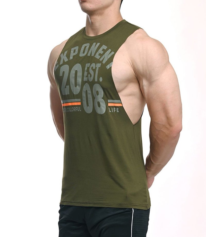Modal 探索生活 極致莫代爾 不收邊運動背心 - 軍綠 - 男背心 - 聚酯纖維 綠色