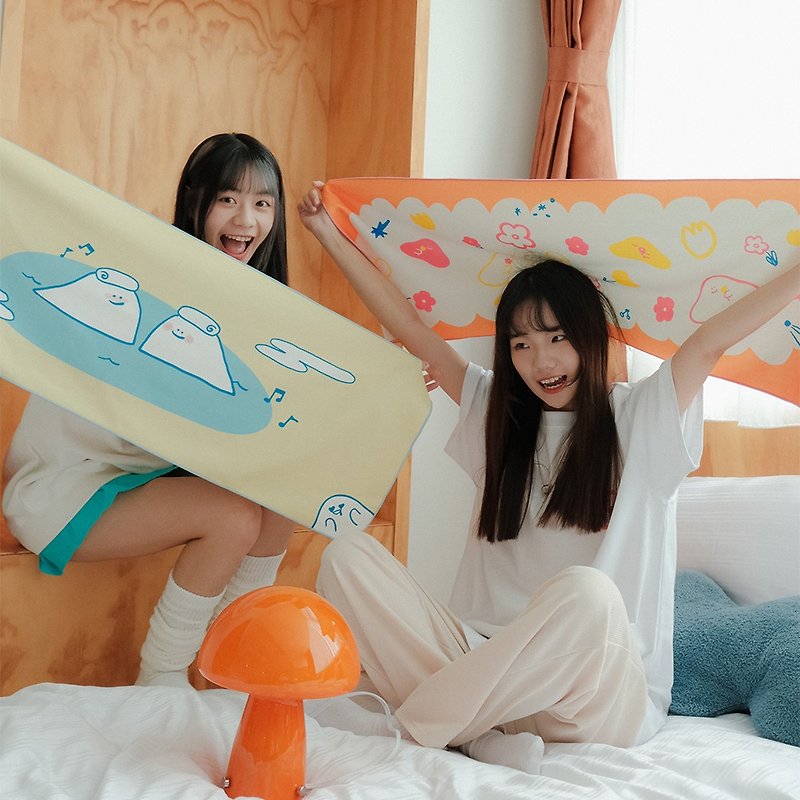 Haohaomian x Weibel Taotao joint hair towel 37x100cm - Towels - Polyester Multicolor