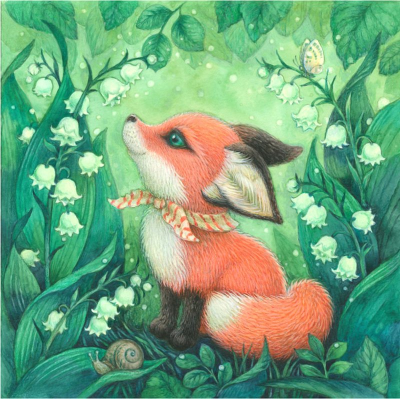 Fox Watercolor Print - 海報/掛畫/掛布 - 紙 綠色