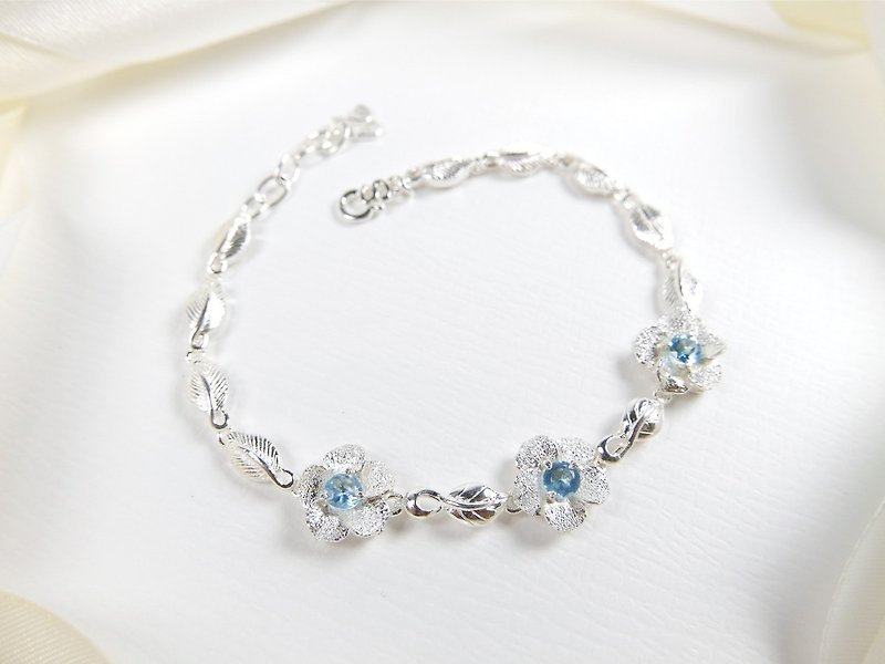 Venus Corolla // Torba Bracelet (Section 2) _ Sterling Silver Natural Gemstone - Bracelets - Gemstone Blue