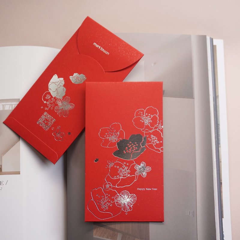 花が咲き、富と辰年の赤い封筒 - ご祝儀袋・ポチ袋 - 紙 レッド