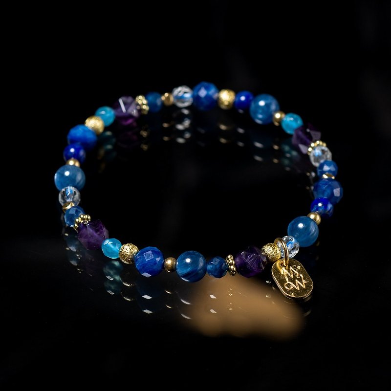 Deep Sea Mystery // C1227 Sapphire Ajna Chakra Bracelet - Bracelets - Gemstone 