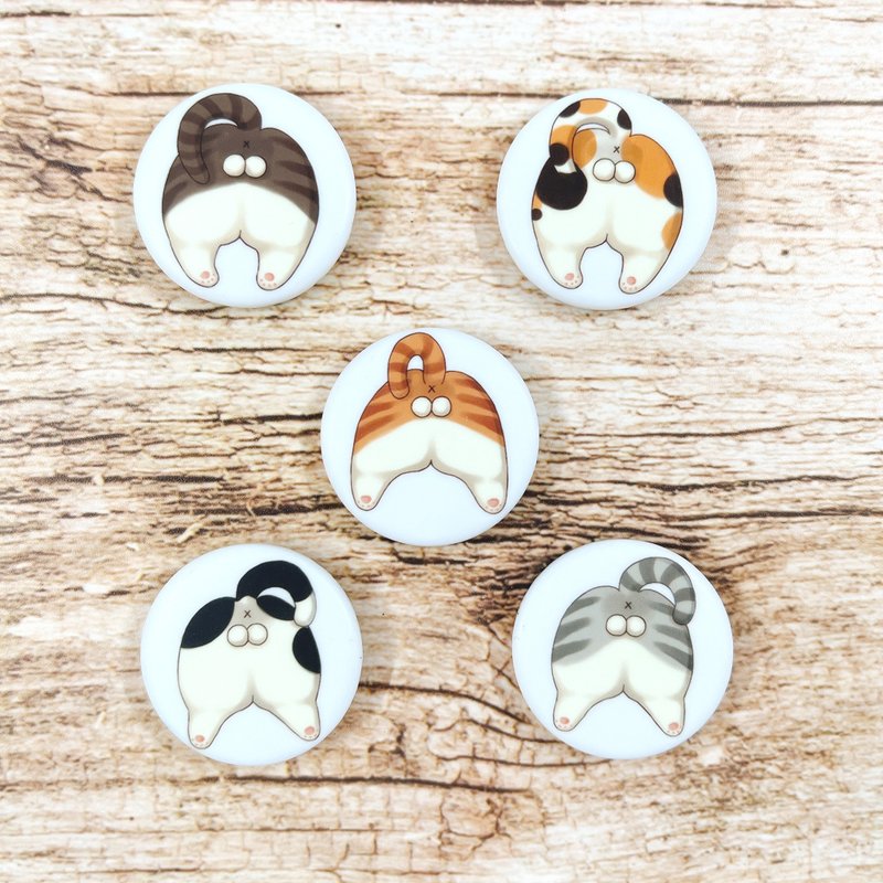 Cat butt pin plus magnet two-in-one badge badge 3.2CM - อื่นๆ - โลหะ 