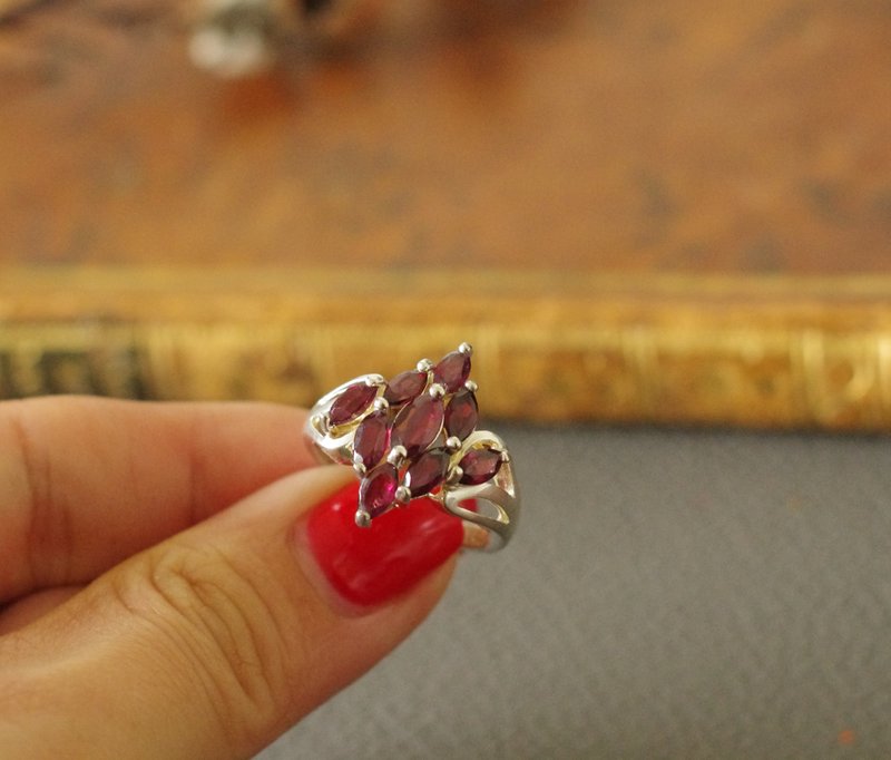 老庫存品 純銀925紫色萊茵石戒指 RIN157 - 戒指 - 其他金屬 銀色