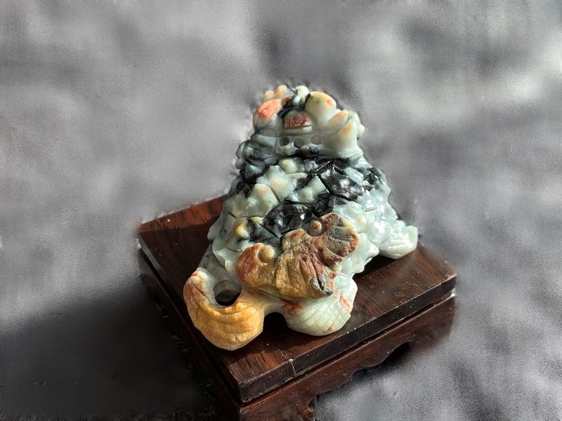 天然緬甸玉翡翠 巧雕 龍龜擺件 送禮 鎮宅 開運 招財 辦公桌開運 - 擺飾/家飾品 - 玉石 多色