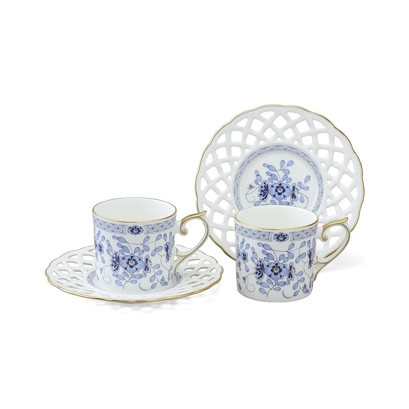 Japan NARUMI Milan bone china coffee cup set-2 pieces-160ml - แก้วมัค/แก้วกาแฟ - เครื่องลายคราม สีน้ำเงิน