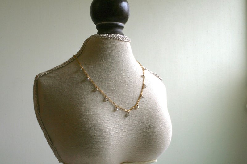 Labradorite Necklace, Custom-Length Natural Stone Light Jewelry ~ Good Day - Necklaces - Gemstone Gray