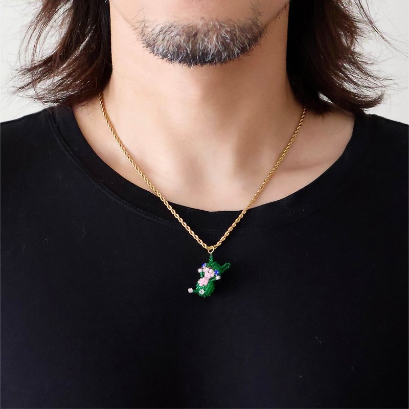 แก้ว สร้อยคอ สีเขียว - Crystal Rabbit Pendant Necklace