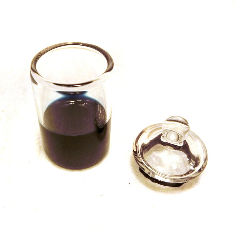 Mini handmade glass bottle-with lid - ปากกาหมึกซึม - แก้ว สีใส