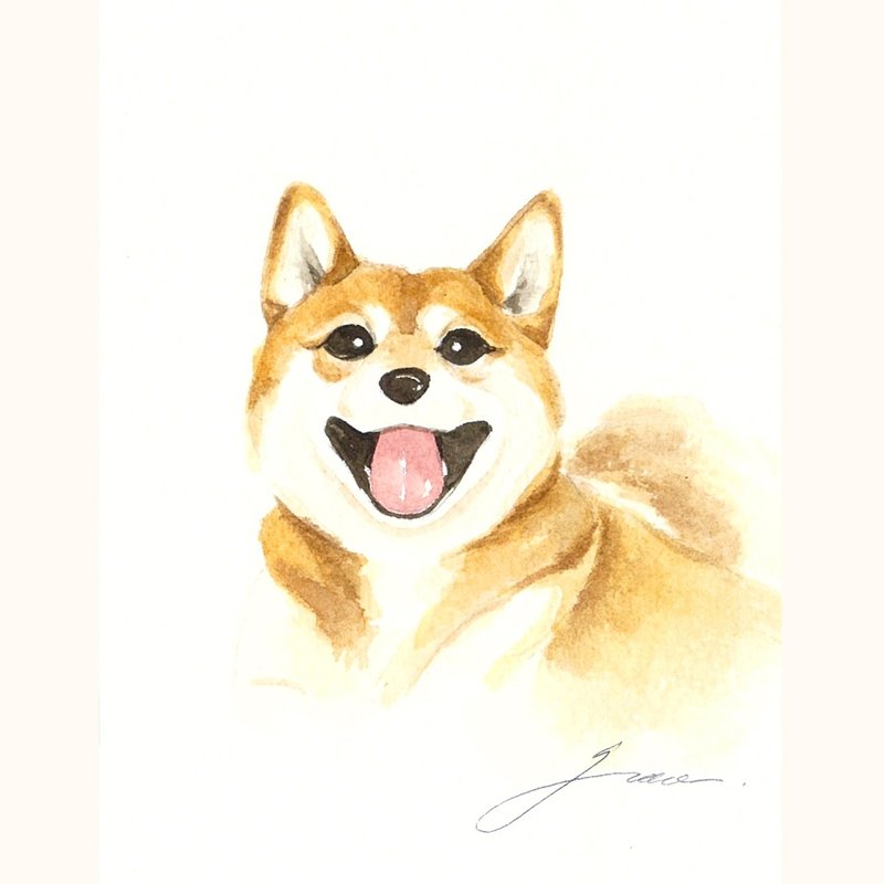 Grace pet drawing, one pet face drawing, one pet avatar - Customized Portraits - Paper 