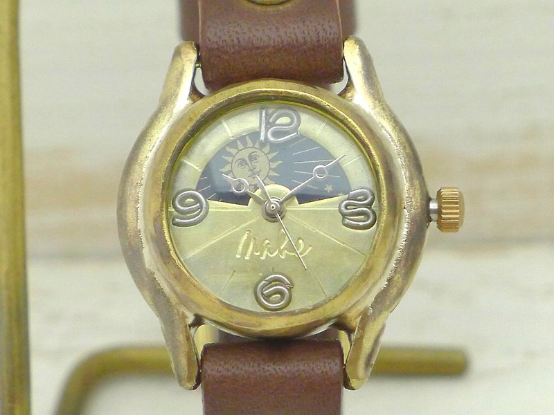 L.S.B.-S&M  手作り時計 HandCraftWatch   Lady's22mm Brass 真鍮 Sun&Moon (362S&M GD/BR) - 腕時計 - 銅・真鍮 ゴールド