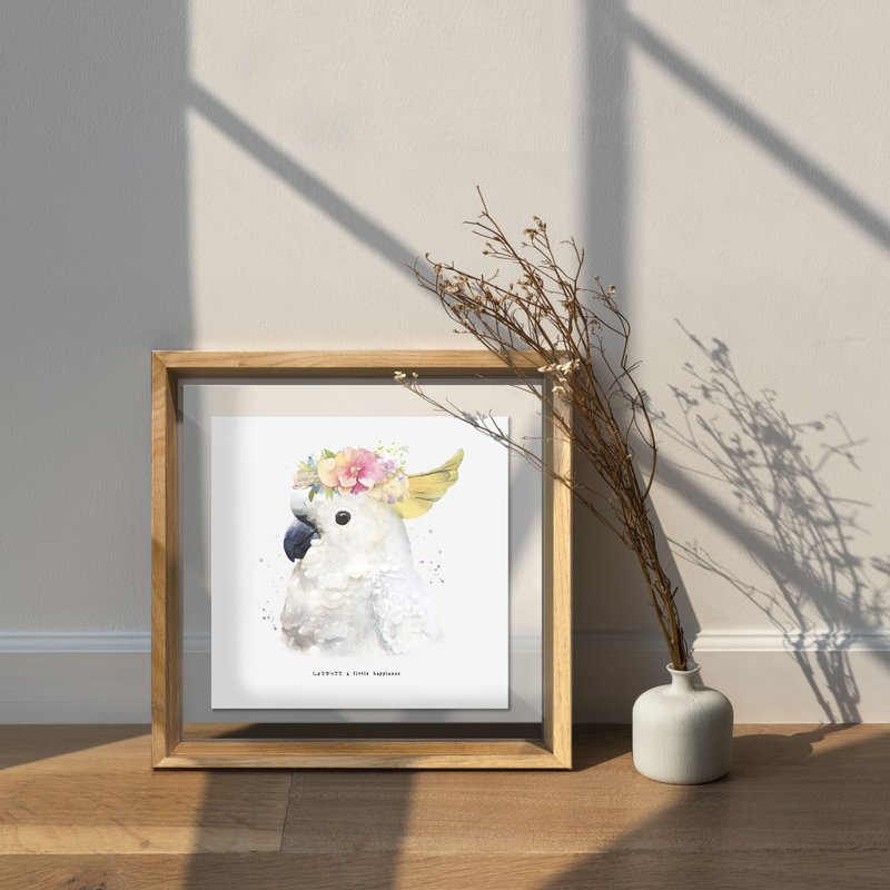 巴丹鸚鵡/相框畫/透明相框/裝飾/擺飾/送禮/紀念 - 相框/畫框 - 紙 白色