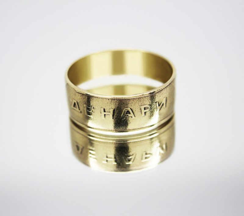 Macedonia Coin Ring 5 denari 2008 coin rings for men coin rings for women - 戒指 - 其他金屬 