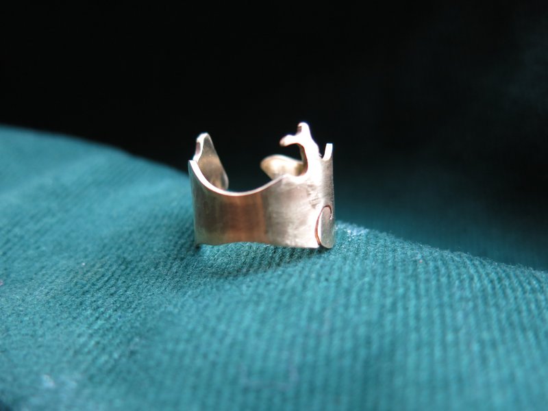 海角天涯 黃銅戒指 - 戒指 - 銅/黃銅 金色