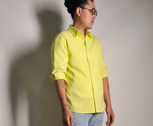 mens slim fit lemon shirt