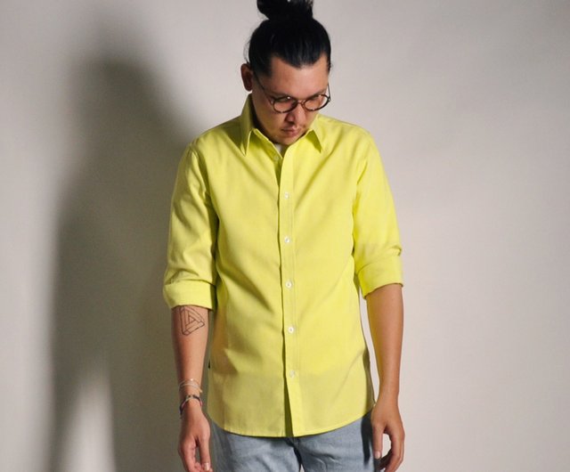 lemon yellow mens shirt