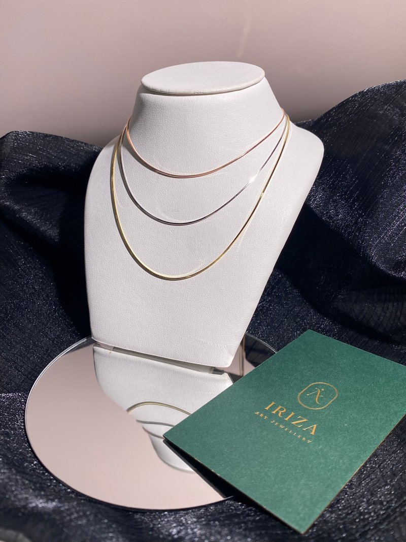 18K金意大利幼身蛇骨項鏈 Snake Necklace - 項鍊 - 貴金屬 