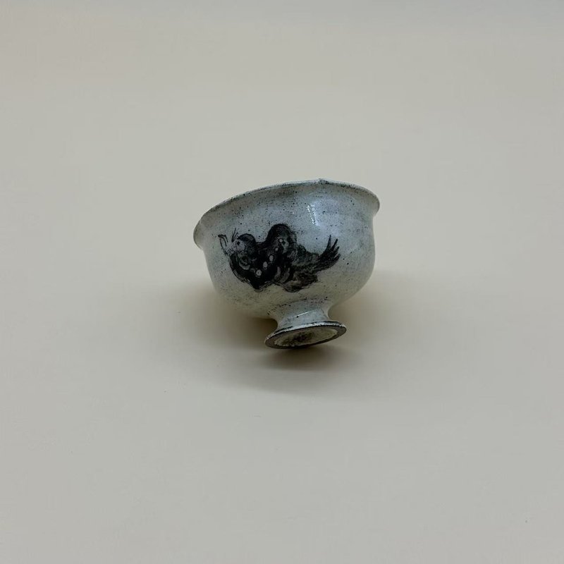 粉引開片可養侘寂風粗陶品茗杯茶杯全手工拉坯陶藝一物一拍 - 茶壺/茶杯/茶具 - 陶 