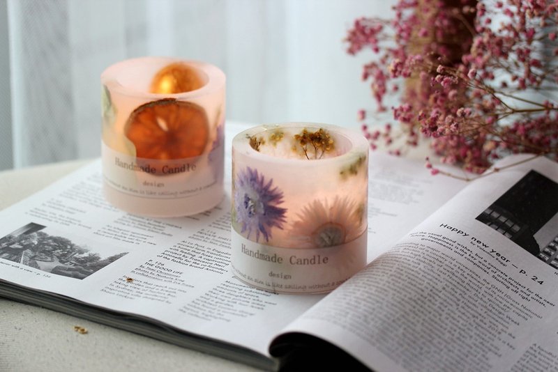 Complete 3 kinds of candles at once Gold leaf candle/Turkish candle/dry anthurium candle cup - เทียน/เทียนหอม - ขี้ผึ้ง 