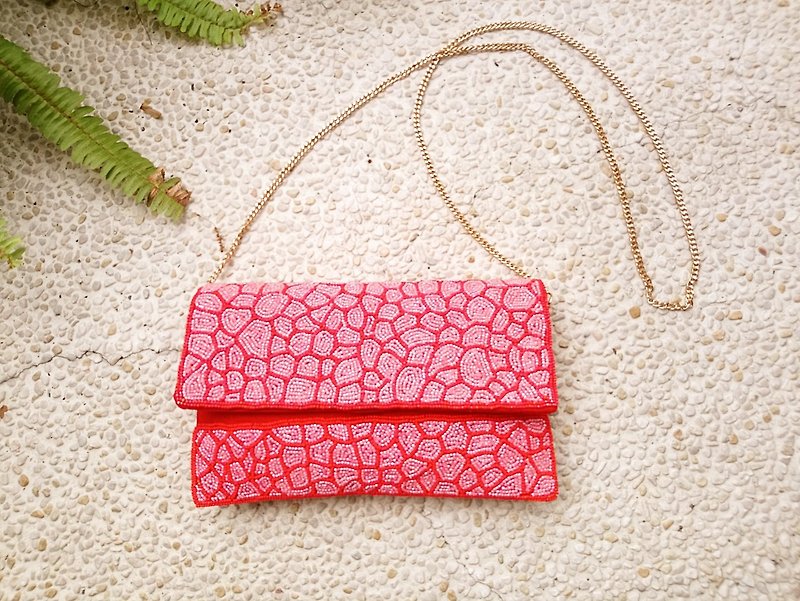 Side backpack clutch bag 2 with carry bag*囍红 - Messenger Bags & Sling Bags - Acrylic Red