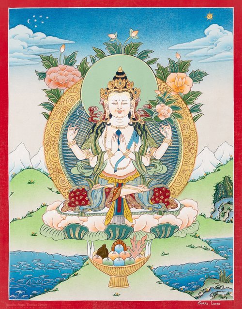 仏教美術 古玩 タンカ 額装 Amazon.co.jp: 額装チベット仏画、金剛薩た、タンカ宗教画密教
