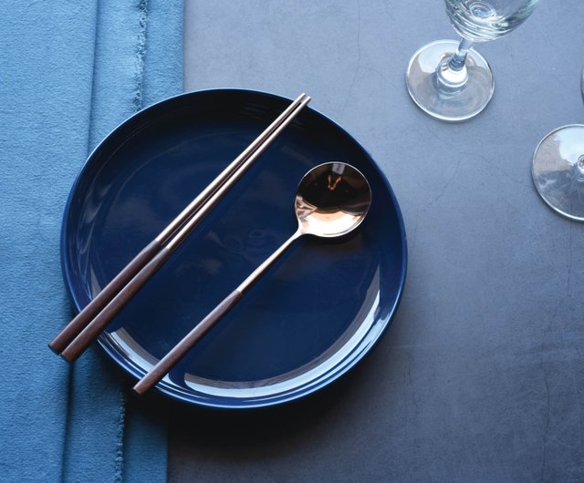 Let's go together for a light luxury retro tableware set  chopsticks,  spoons, gifts - Shop timestone-goods Cutlery & Flatware - Pinkoi