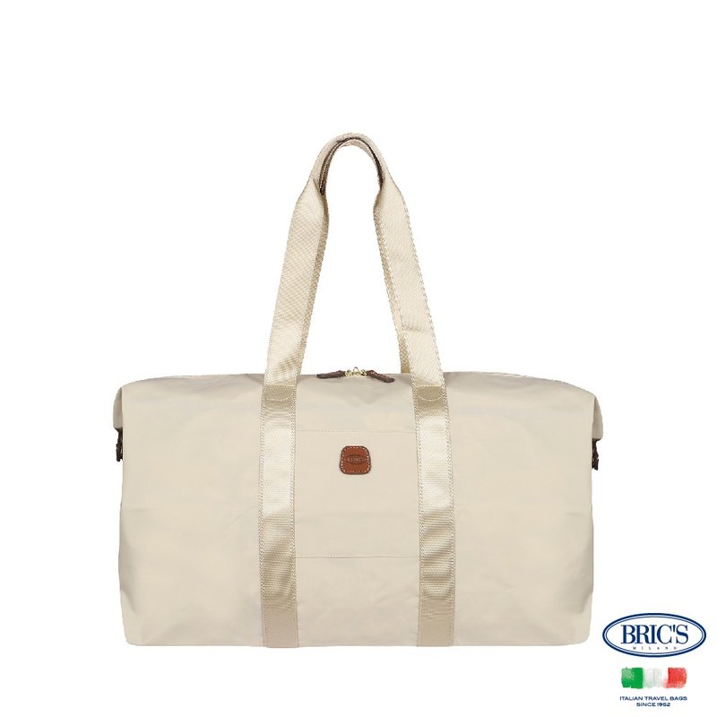 【BRIC' S】X-Bag 2合1摺疊旅行袋(中)- 米白 - 行李箱/旅行袋 - 其他材質 白色