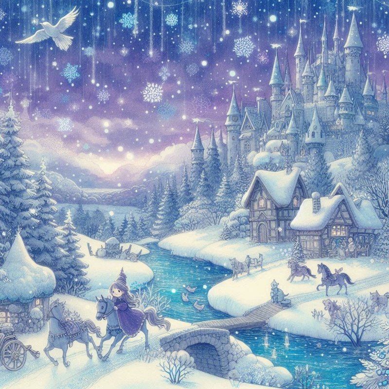 Magical Christmas-Blue Night Postcard Set - Cards & Postcards - Other Materials Multicolor