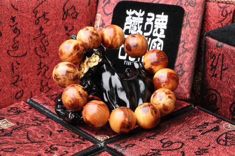 太行崖柏手珠 20mm 高油半滿瘤疤 手串 手鍊 客製化設計 木珠 香 - 手鍊/手環 - 木頭 