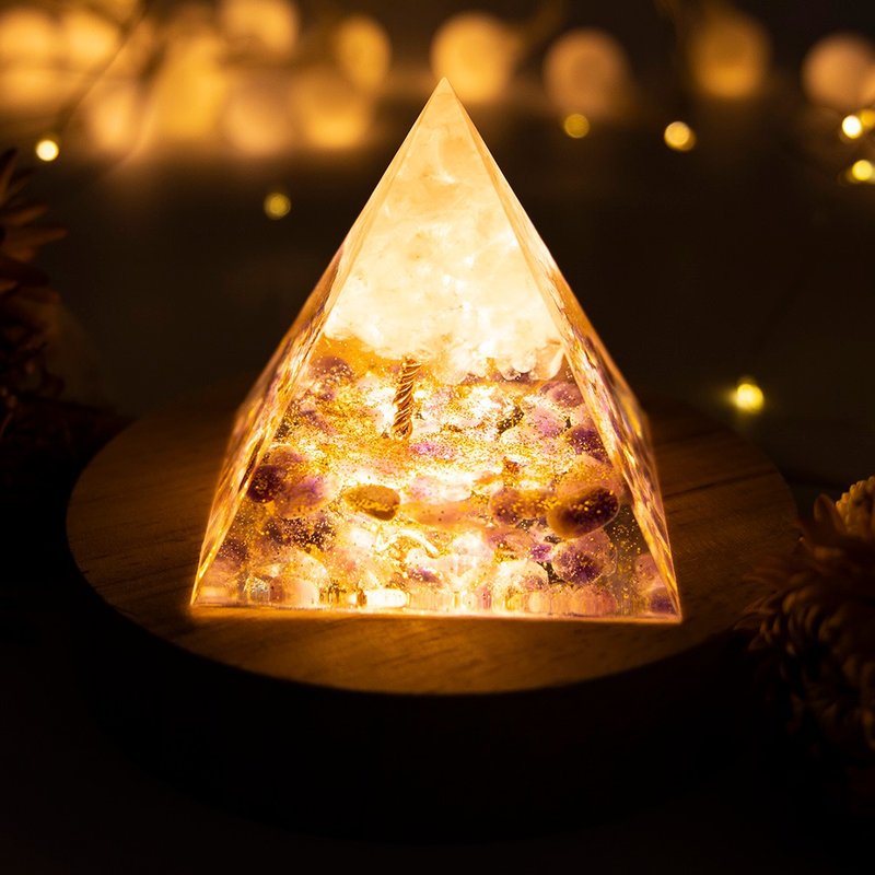 金字塔奧根塔Orgonite奧剛石生命之樹脈輪冥想靈性能量粉晶紫水晶 - 其他 - 樹脂 