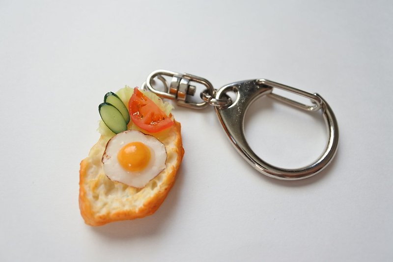 Fried fried open sand key ring - Brooches - Clay Yellow