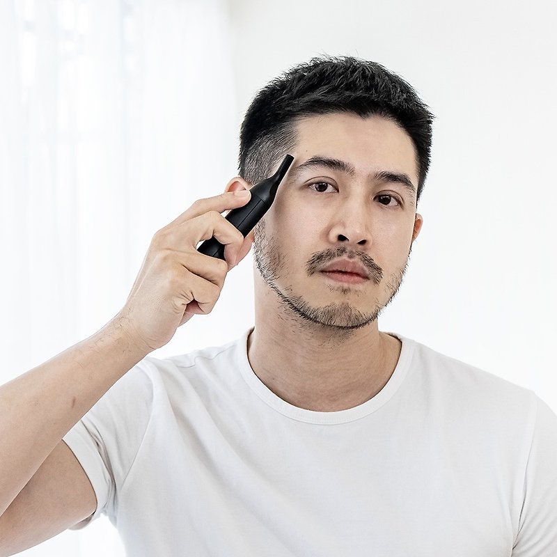 (Shaving eyebrows) MB-062B Auburn washable electric eyebrow trimmer safety blade for men and women - อุปกรณ์เสริมความงาม - วัสดุกันนำ้ สีดำ