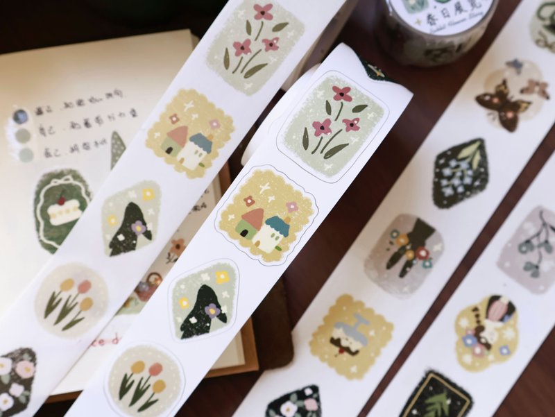 春日展覽  鹽系輕復古可愛PET 和紙膠帶 - 紙膠帶/和紙/PET - 其他材質 紫色