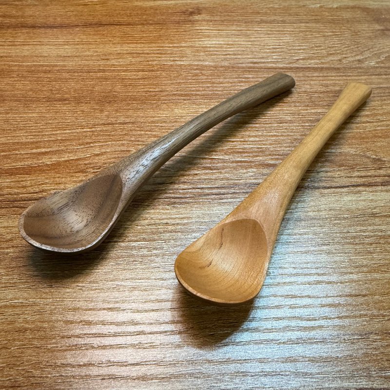 Hand carved dessert spoon/teaspoon II-round handle - Cutlery & Flatware - Wood 