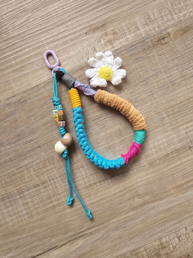 Faith Handmade | GD小雛菊 多巴胺 手機腕帶 相機腕帶 手機掛繩 - 手機掛繩/背帶 - 棉．麻 