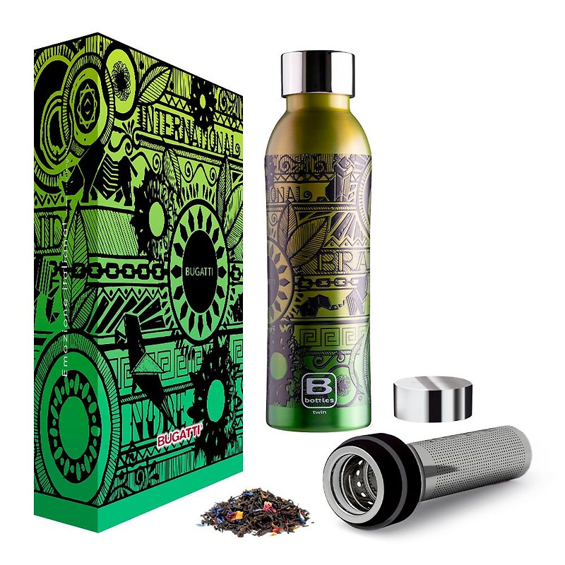 BUGATTI Maori Totem Thermos 500ml Gift Box Set - Vacuum Flasks - Stainless Steel Multicolor