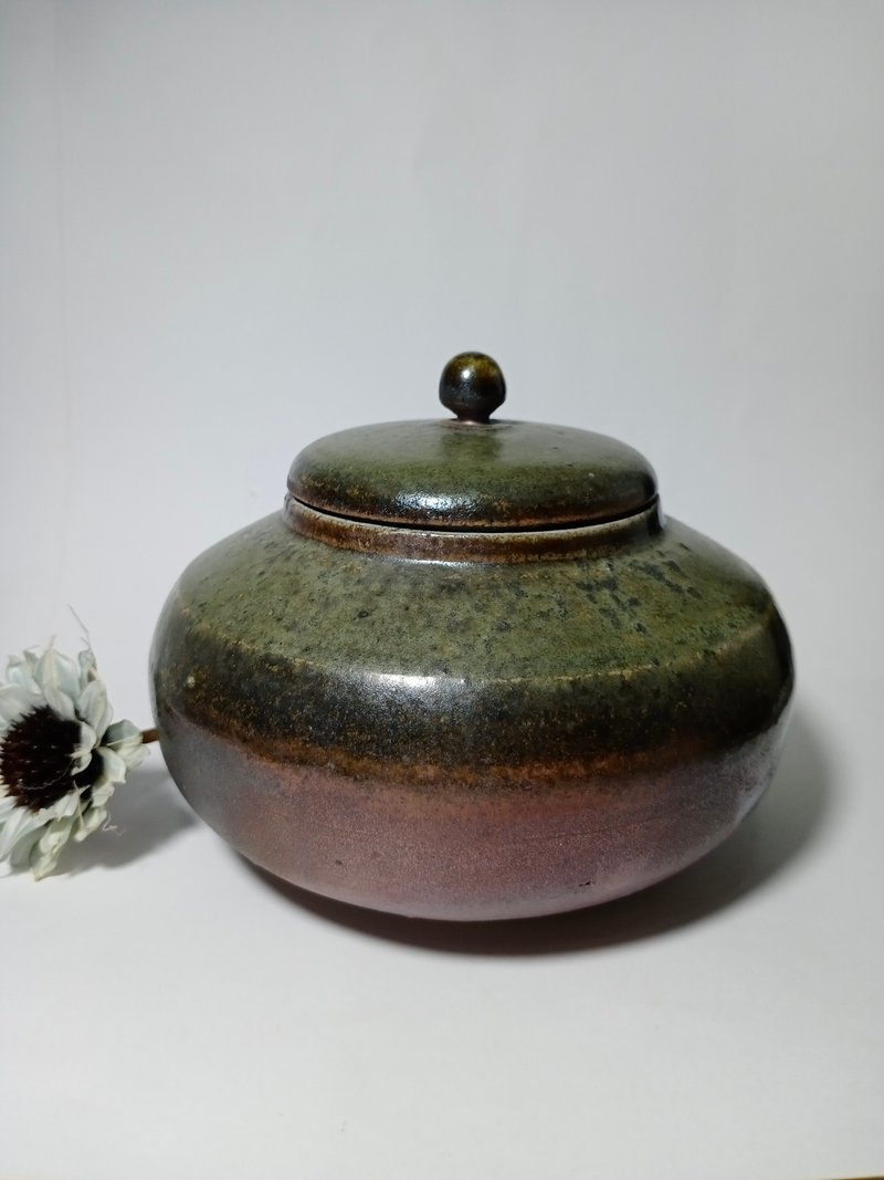 【快速出貨】柴燒落灰茶倉/良田/陶器/免運/送禮/生日禮物/藏茶 - 茶壺/茶杯/茶具 - 陶 