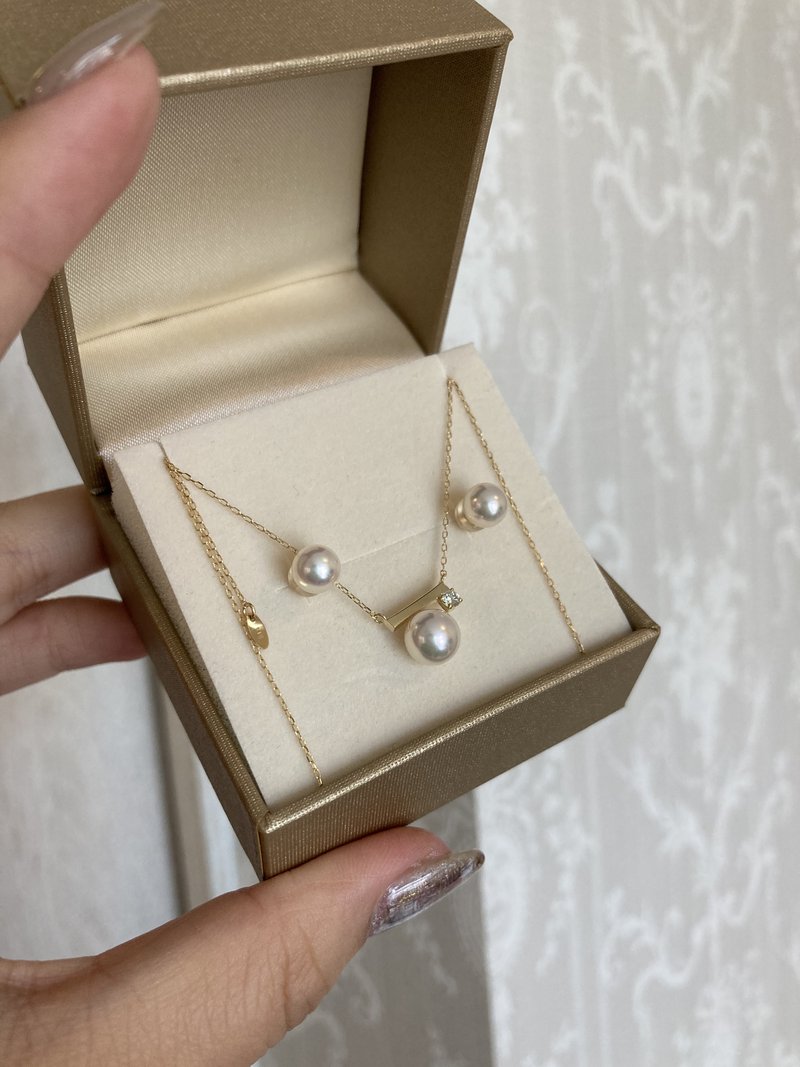 日本直送 京都原創 Akoya珍珠項鍊 大牌設計 18k金項鍊 鑽石項鍊 - 項鍊 - 珍珠 白色