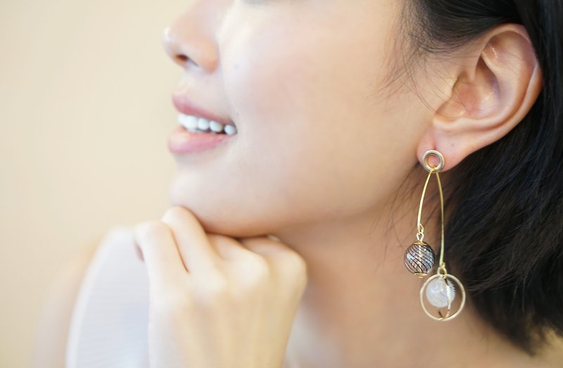 Striped glass long earrings - Earrings & Clip-ons - Glass 