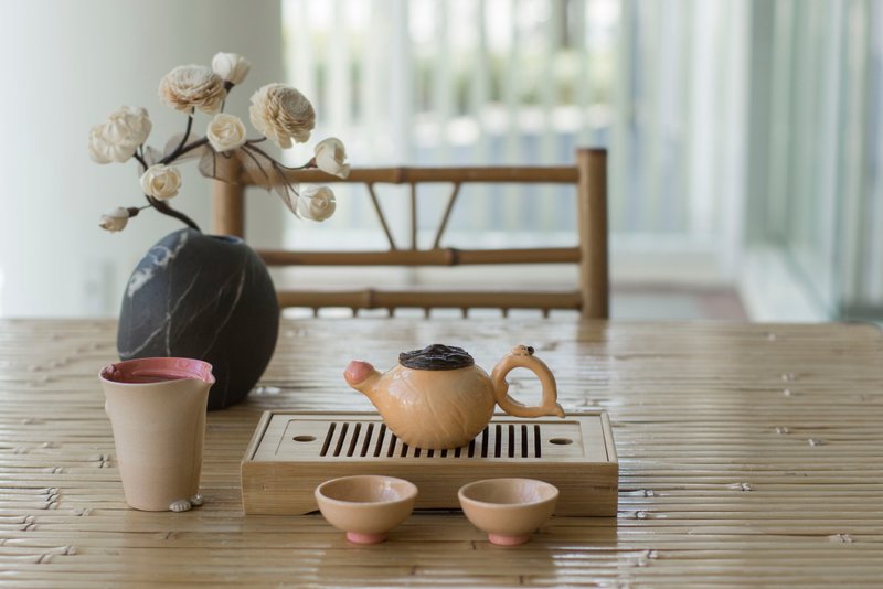 雞雞茶具禮盒組 - 茶壺/茶杯/茶具 - 陶 橘色