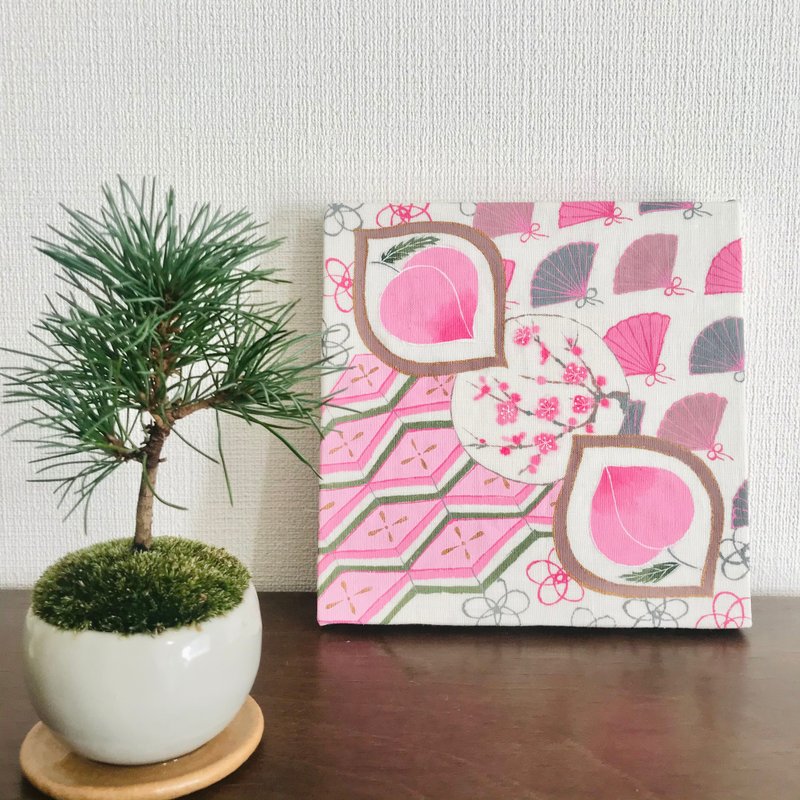 桃の節句　リネンパネル - 壁貼/牆壁裝飾 - 棉．麻 粉紅色