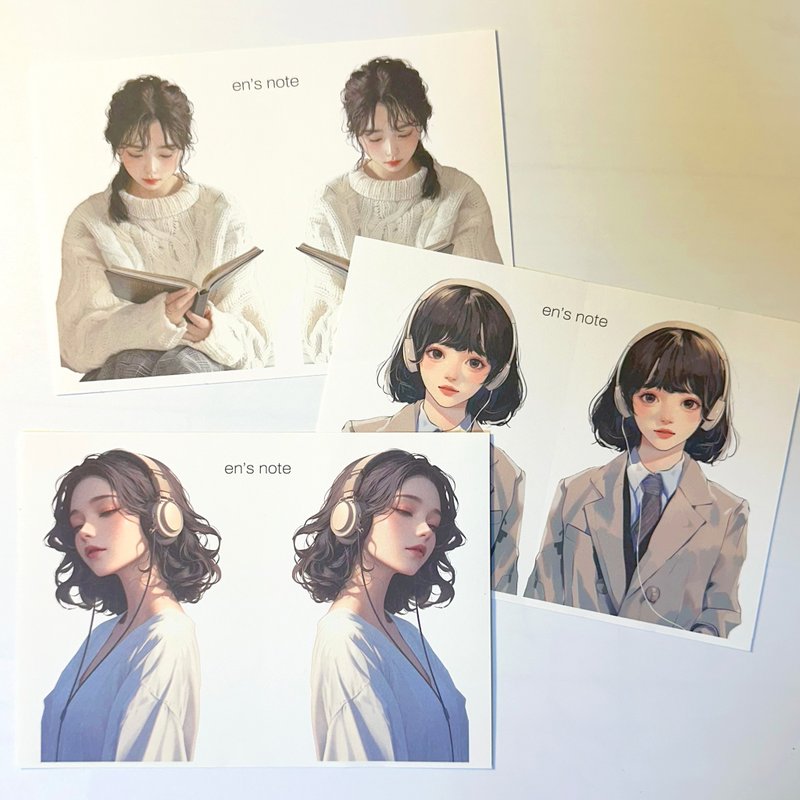 beige girl 3-Type Mix sticker (anns note) - สติกเกอร์ - กระดาษ สีกากี