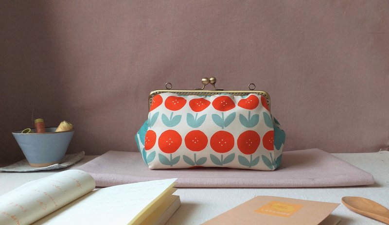 ブルーミングフラワーダンスフラワーダンス！ゴールドマウスバッグlクロスフラワーステッチ限定版l大容量マウスゴールドバッグ - ショルダーバッグ - コットン・麻 レッド