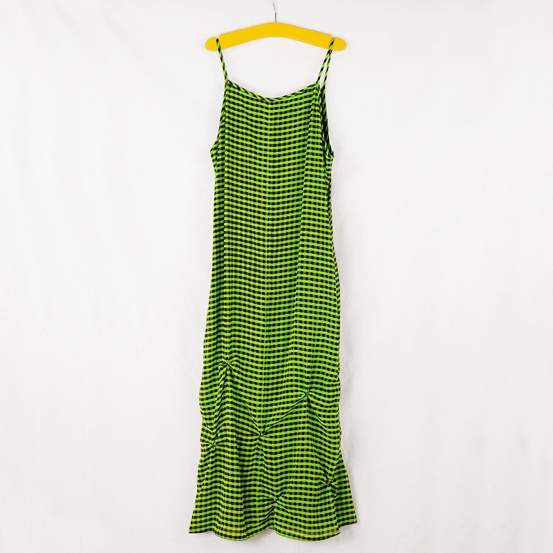 夏秋 / 迷惑星球吊帶洋裝 - 連身裙 - 聚酯纖維 綠色