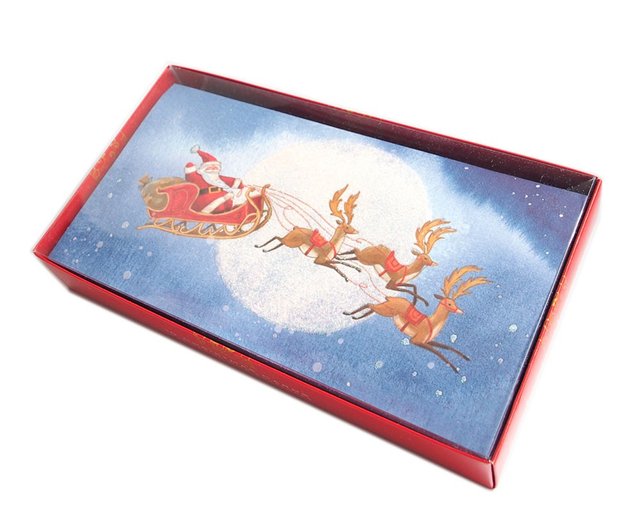 ヘラジカのそり クリスマスボックスカード 10枚入り 【リングデザイン