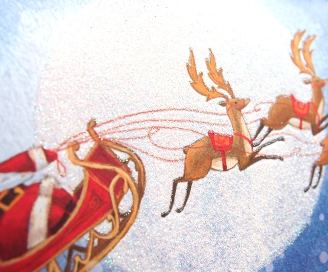 マッカラン　クリスマスカード ヘラジカのそり クリスマスボックスカード 10枚入り 【リングデザイン