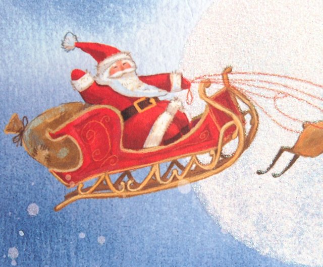 ヘラジカのそり クリスマスボックスカード 10枚入り 【リングデザイン