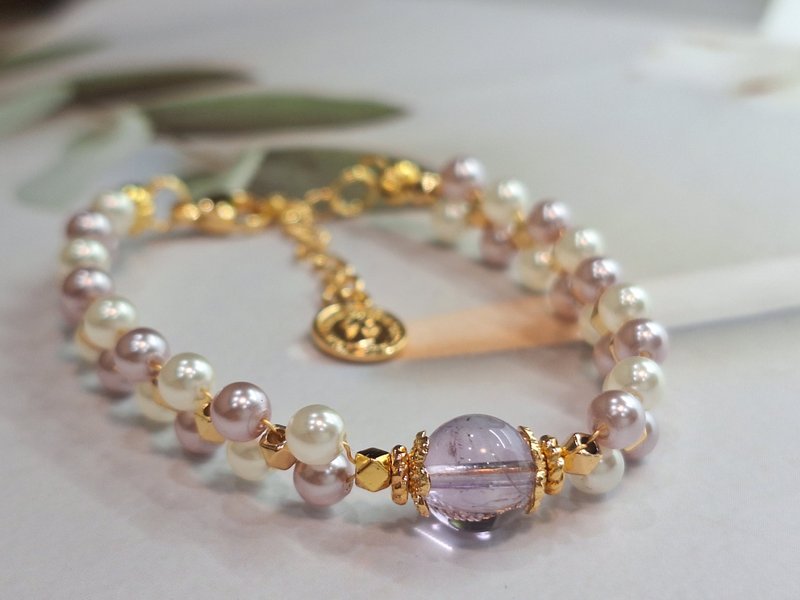 Amethyst shell beads 14k bracelet - Bracelets - Shell 