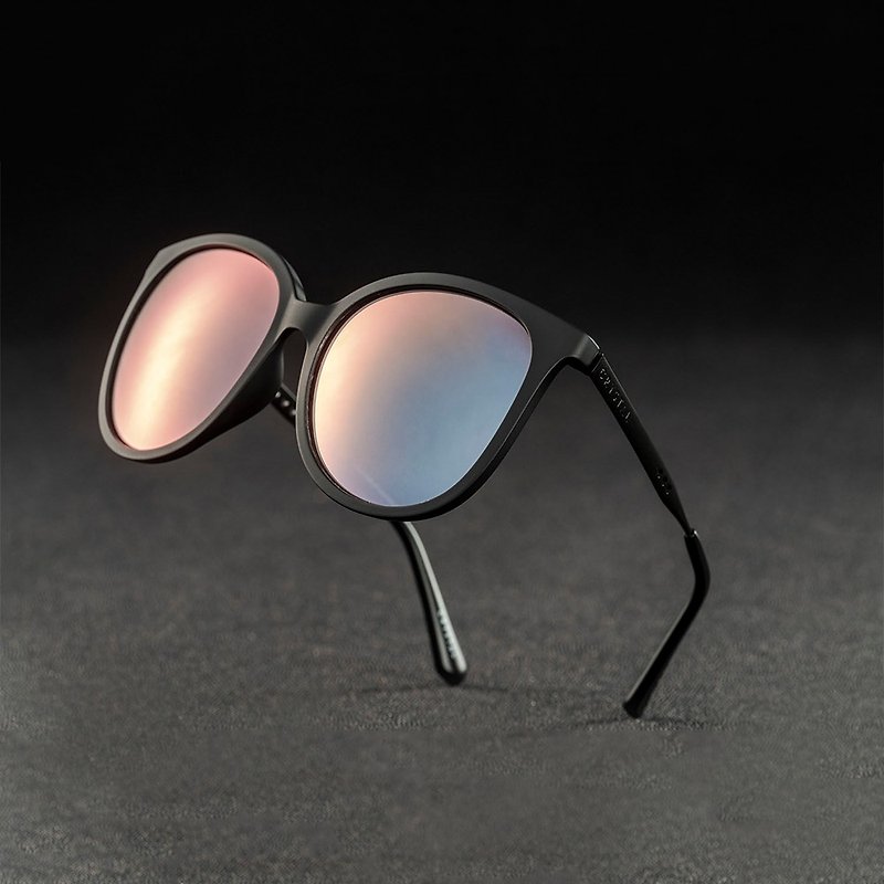 Crystal patented mirror | 19E fog black frame | Brightening glass polarized sunglasses - Sunglasses - Glass Black